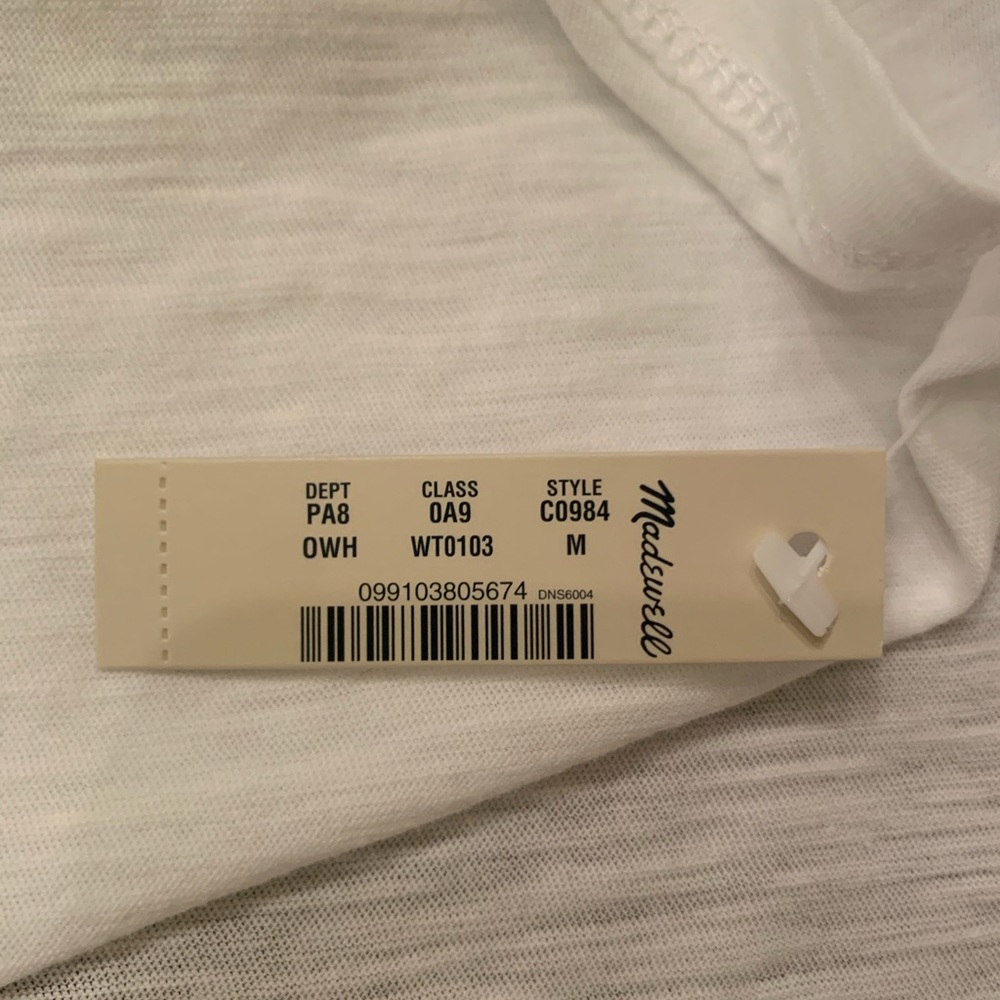 MADEWELL Whisper Cotton Crewneck Tee White Women’s Medium - Picture 6 of 7
